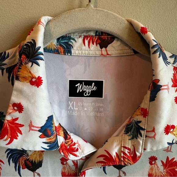 Waggle Short Sleeve Polo Shirt Rooster Chicken Golf​ - Picture 3 of 3